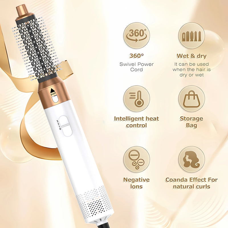 5 in 1 Hair Dryer Hot Comb Set Professional Curling Iron Hair Straightener Styling Tool  Airwrap Hair Dryer Household