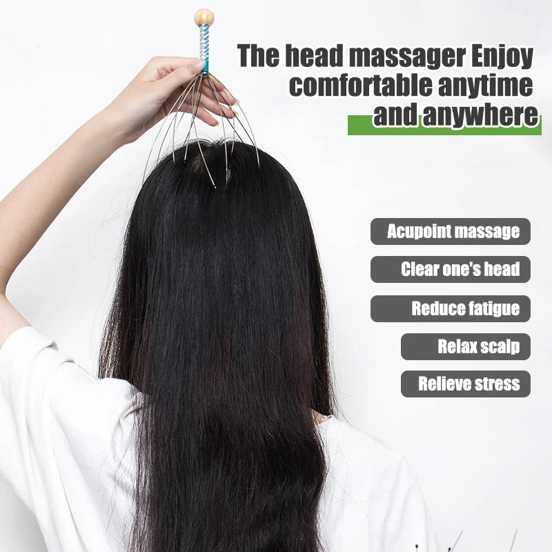 1pcs Head Massager Scratching Octopus Scalp Tool Non Soul Extractor Divine Tool Extraction Health and Wellness Head Therapy