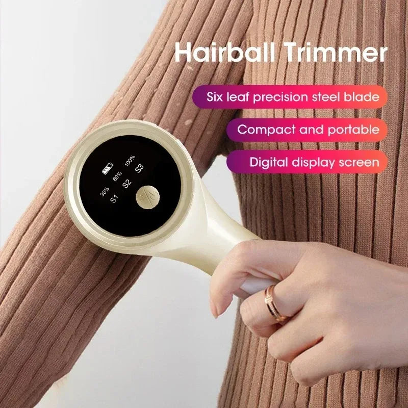 Electric Lint Remover Household Hair Ball Trimmer For Clothing Rechargeable Sweater and Clothing Fuzz Remover LED Display