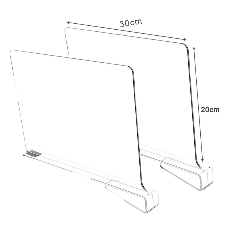 8/6/4/2pcs Transparent Closet Shelf for Wardrobe Organizer Cloth Divider Cupboard Bookcase Divider Baffle