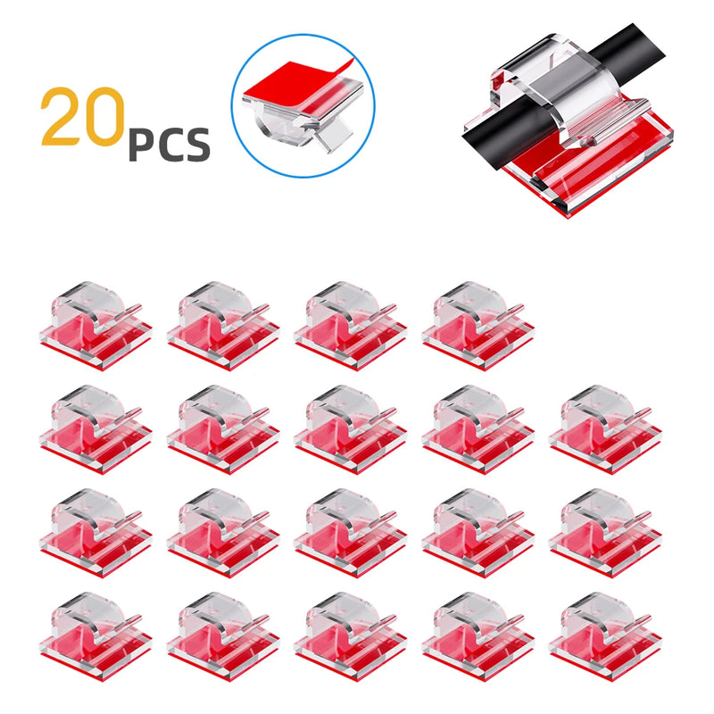 10/20/50/100pcs Cable Clips, Adhesive Cable Organizer Cord Holder, Durable Strong Cable Wire Management for Car, Office and Home