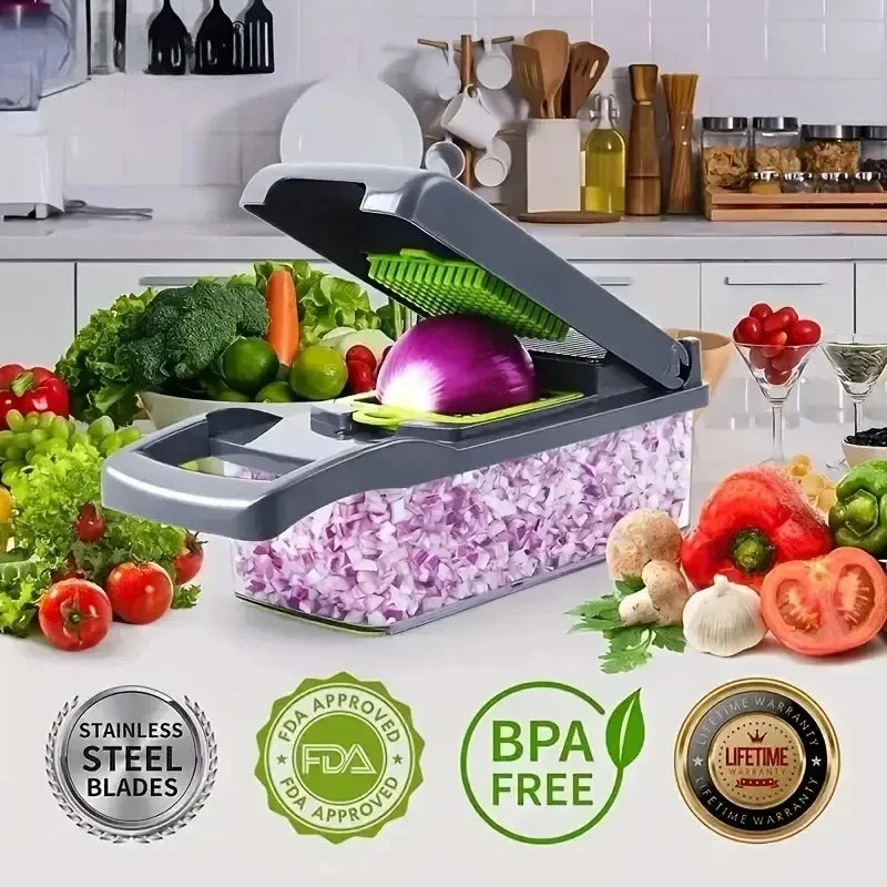 14/16 in 1 Handle Multifunctional Vegetable Chopper Food Grate Food Chopper Vegetable Slicer Dicer Cut Kitchen Items cocina