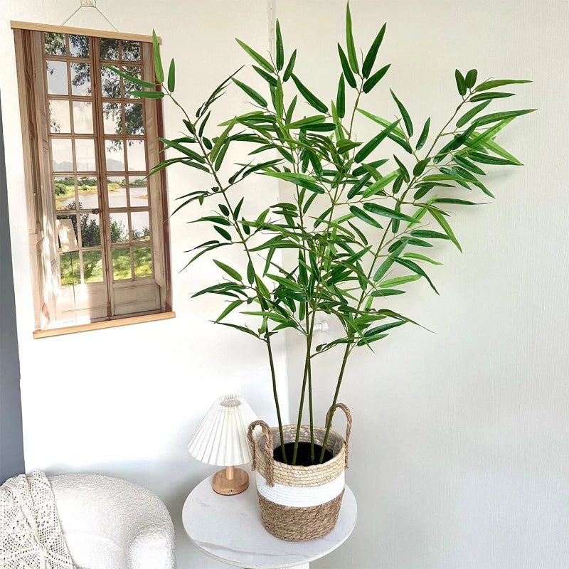 Artificial Green Bamboo PU+PVC Non-fading Light Luxury Demolition Bamboo Indoor and Outdoor Courtyard Decoration 1.2M To 2.4M