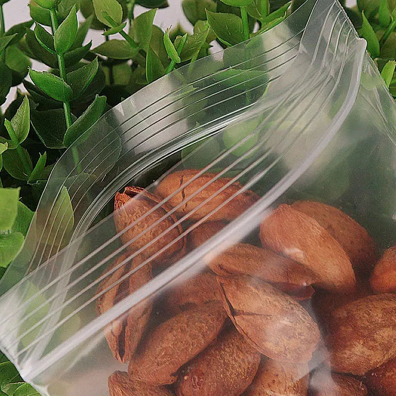 300/100PCS Transparent Zip Bags Food Jewelry Vacuum Storage Bag Plastic Thicken Reclosable Poly Bag Kitchen Organization Package