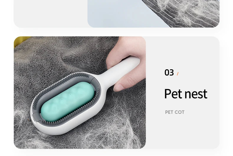 3-in-1 Cat Brush Long Hair Remover Brush for Dog Cat Silicone Pet Grooming Comb with Wipe and Water Tank Pet Product Accessories