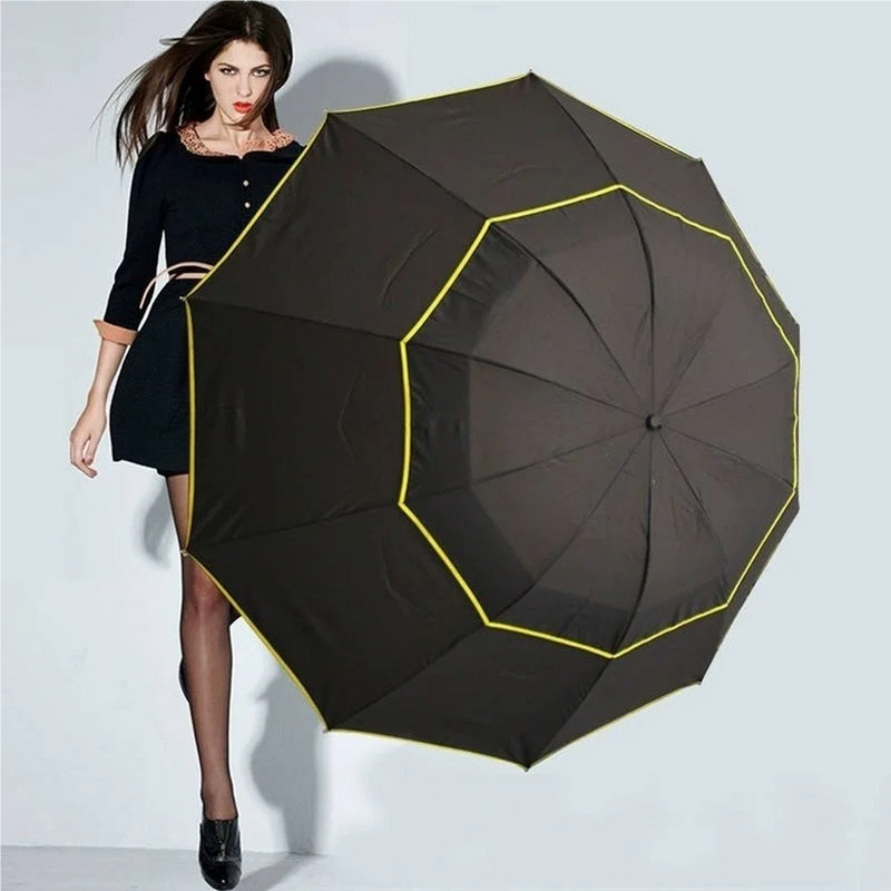 Super Big Top Quality Umbrella Double Strong Rain Woman Windproof Paragua Male Women Sun 3 Floding Fashion Business Men Umbrella