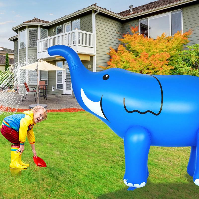 Swimming Pool Inflatable Water Jet Elephant Outdoor Lawn Sprinkler Play Elephant Fountain Air Cushion Folding Water Jet Doll