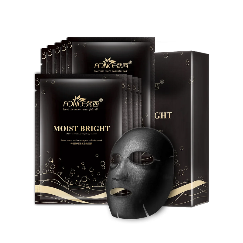 10pcs FONCE Oxygenating Black Sea Salt Bubble Mask Moisturizing Mask Care Deep Purifying Moisturizing Mask