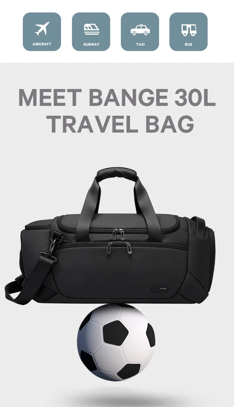 BANGE Sports Waterproof Duffel Bags With Shoe Compartment 21 Inch Gym Bag For Men With Wet and Dry Compartment Travel Bags Gym
