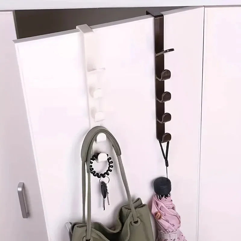 1pcs Bedroom By Hanger Clothes Hanging Rack Over The By Plastic Home Storage Organization Hooks, Purse Holder For Bags Rails