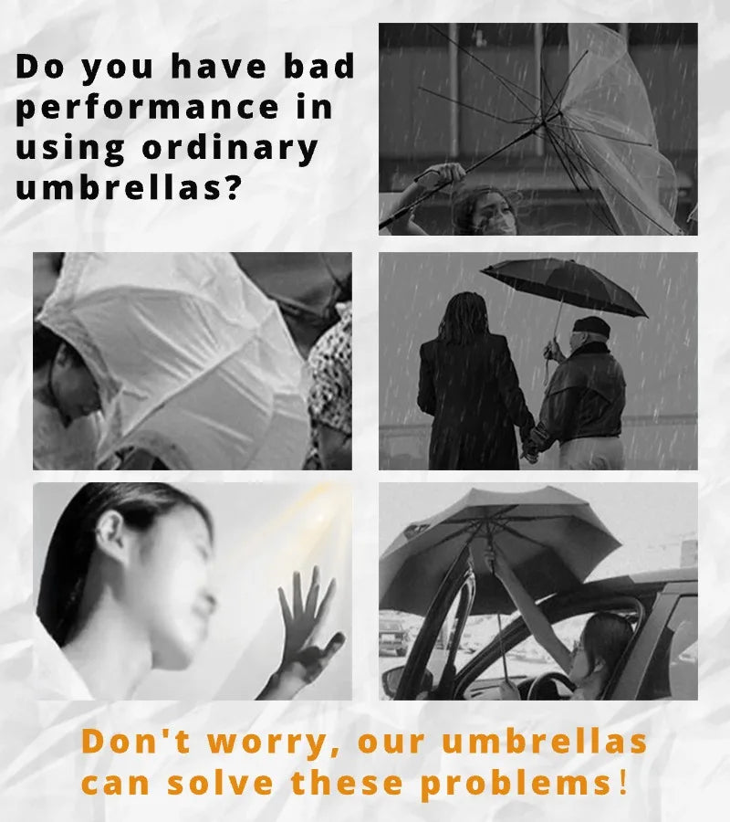 Windproof Strong Automatic Folding Umbrella 72 Reinforced Fiberglass Ribs, UV 50+ Sun & Rain Protection Umbrellas for Men Women