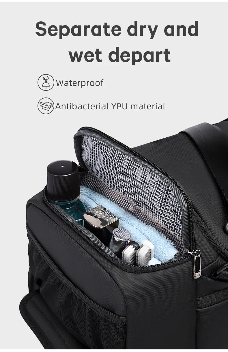 BANGE Sports Waterproof Duffel Bags With Shoe Compartment 21 Inch Gym Bag For Men With Wet and Dry Compartment Travel Bags Gym