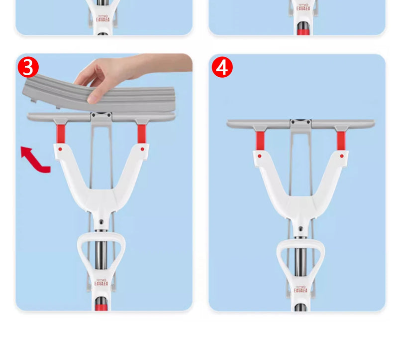 Squeezed Self Draining Rubber Cotton Mop Hand Free Magic Self-Cleaning Flat Mop Reusable Sponge Household Floor Cleaning Tool