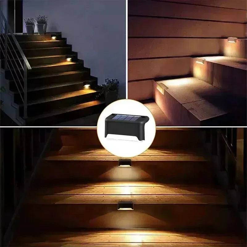 Solar Stair Lights Solar Step Light Outdoor Anti-theft Waterproof IP67 Decor for Garden Stair Deck Front Porch and Patio