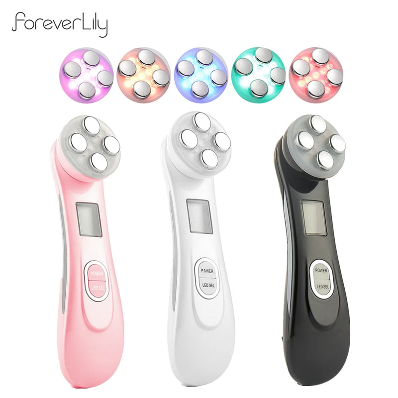 5-IN-1 RF Radio Frequency EMS Electroporation LED Photon Beauty Device Skin Lifting Tighten Anti-Wrinkle Skin Care Face Massager