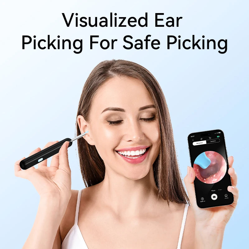 Ear Wax Removal Ear Cleaner with Camera Ears Wax Removal Kit with 1296P HD Ear Otoscope with 6 LED Lights Earwax Removal Tools