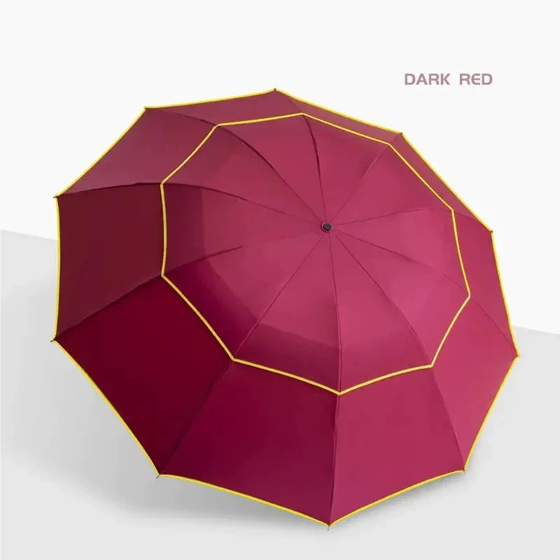 Super Big Top Quality Umbrella Double Strong Rain Woman Windproof Paragua Male Women Sun 3 Floding Fashion Business Men Umbrella