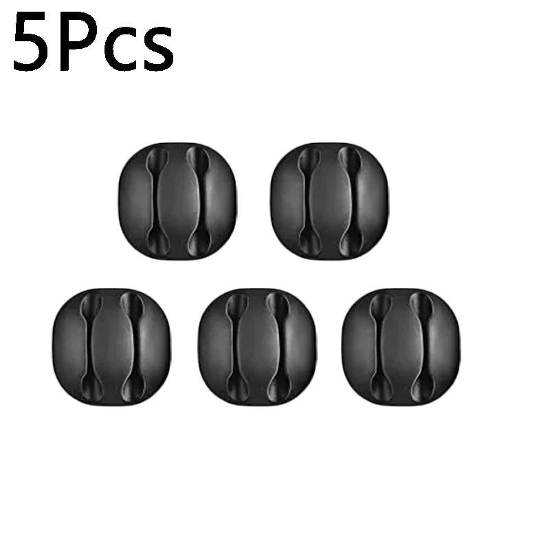 10/1Pcs Self-adhesive Cable Clips Silicone USB Cable Holder Organizer Wire Cord Management Clips for Home Office Desktop Tidy