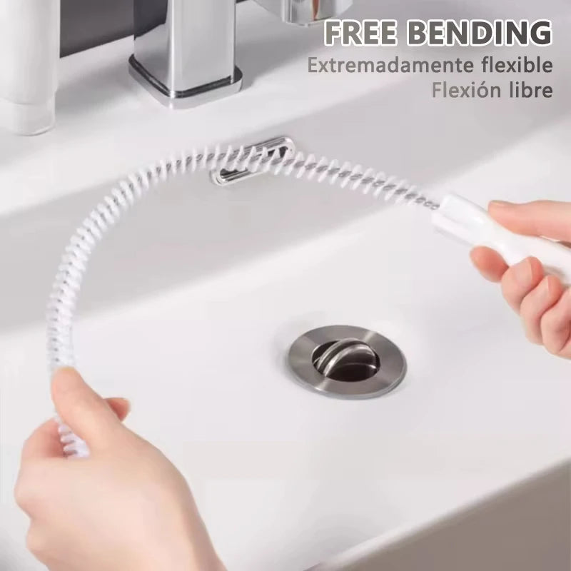 Pipe Dredging Brush Flexible Drain Brush Household Sewer Animal Pet Hair Catcher Sink Cleaning Brush for Kitchen Bathroom