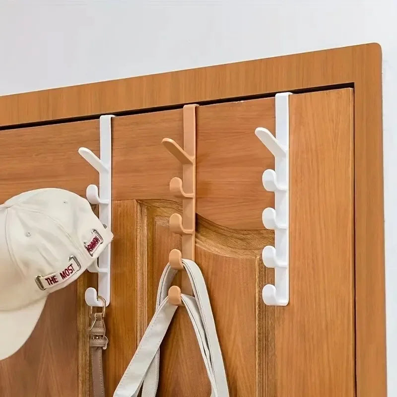 1pcs Bedroom By Hanger Clothes Hanging Rack Over The By Plastic Home Storage Organization Hooks, Purse Holder For Bags Rails