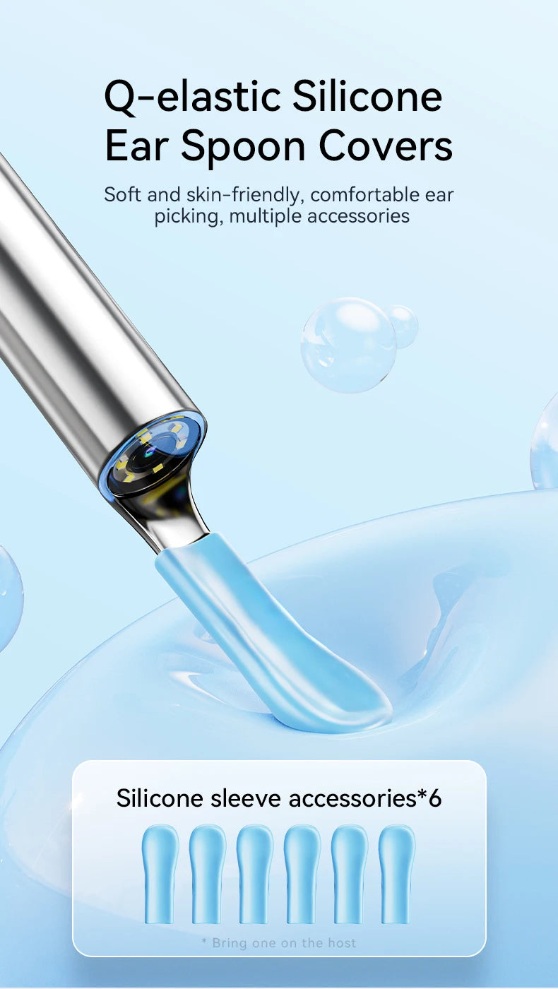 Ear Wax Removal Ear Cleaner with Camera Ears Wax Removal Kit with 1296P HD Ear Otoscope with 6 LED Lights Earwax Removal Tools
