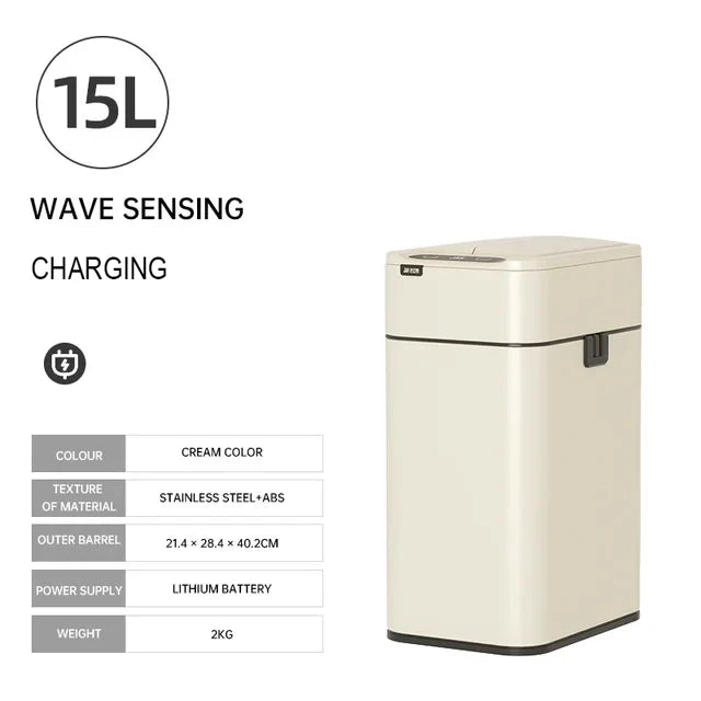 Wastebasket 20-liter Trash Can Stainless Steel Large Kitchen Garbage Can Smart Trash Can 20l 15l Food Waste Bin Automatic Sensor