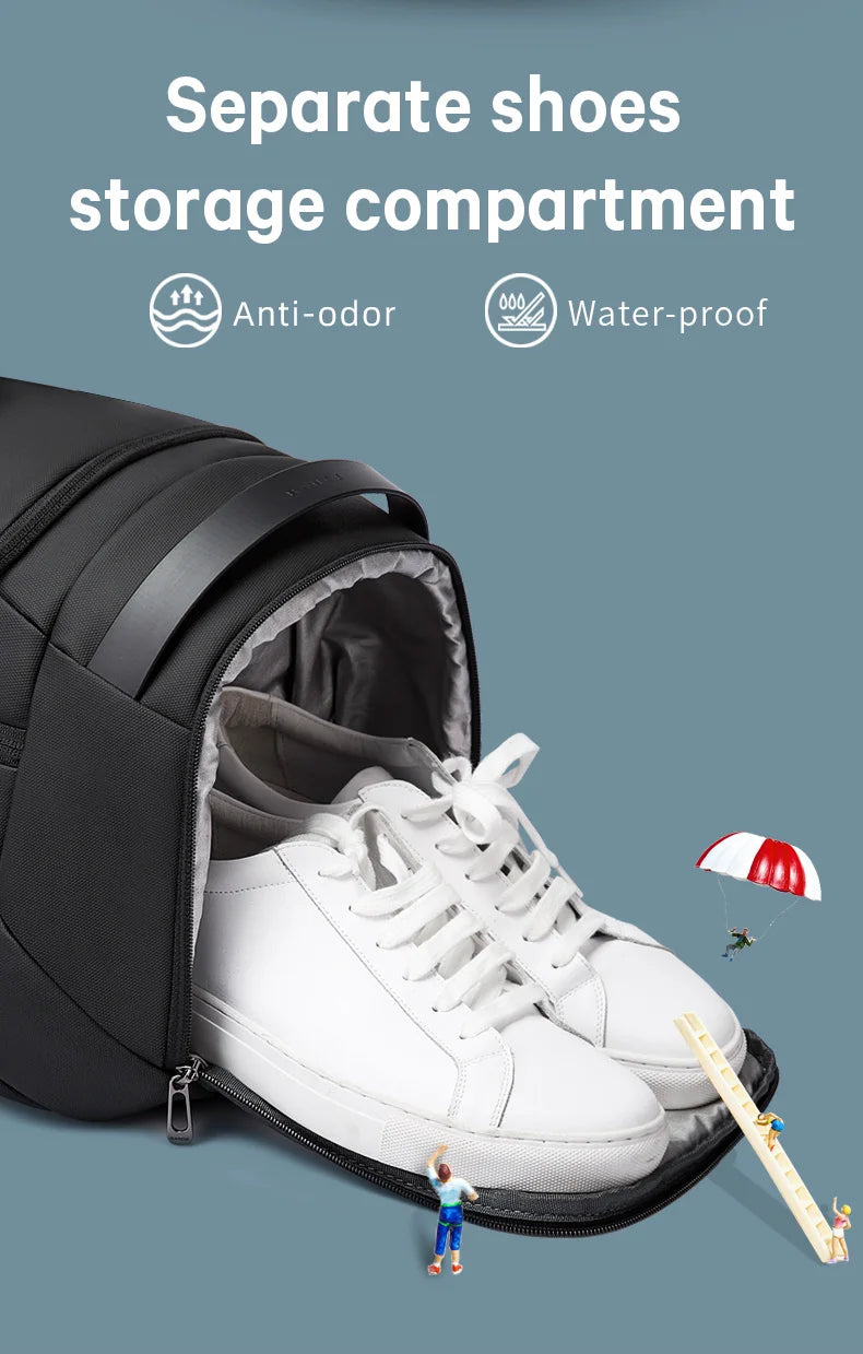 BANGE Sports Waterproof Duffel Bags With Shoe Compartment 21 Inch Gym Bag For Men With Wet and Dry Compartment Travel Bags Gym