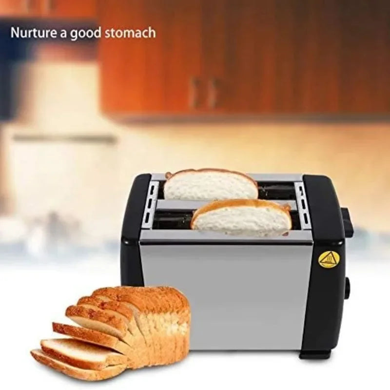 750W Electric 2-Slice Toaster Machine with Removable Crumb Tray, 6-Shade Toast Setting, Compact for Toasting Puff Pastry Waffles