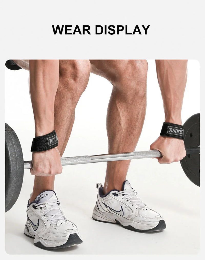AOLIKES Weightlifting Wrist Straps Strength Training Adjustable Non-slip Gym Fitness Lifting Strap Wrist Support Grip Band