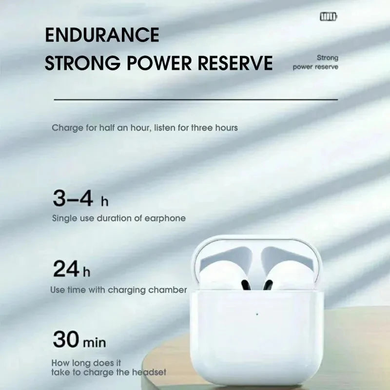 Pro 4 TWS Wireless Headphones Earphone Bluetooth-compatible 5.3 Waterproof Headset with Mic for Xiaomi iPhone Pro4 Earbuds Game