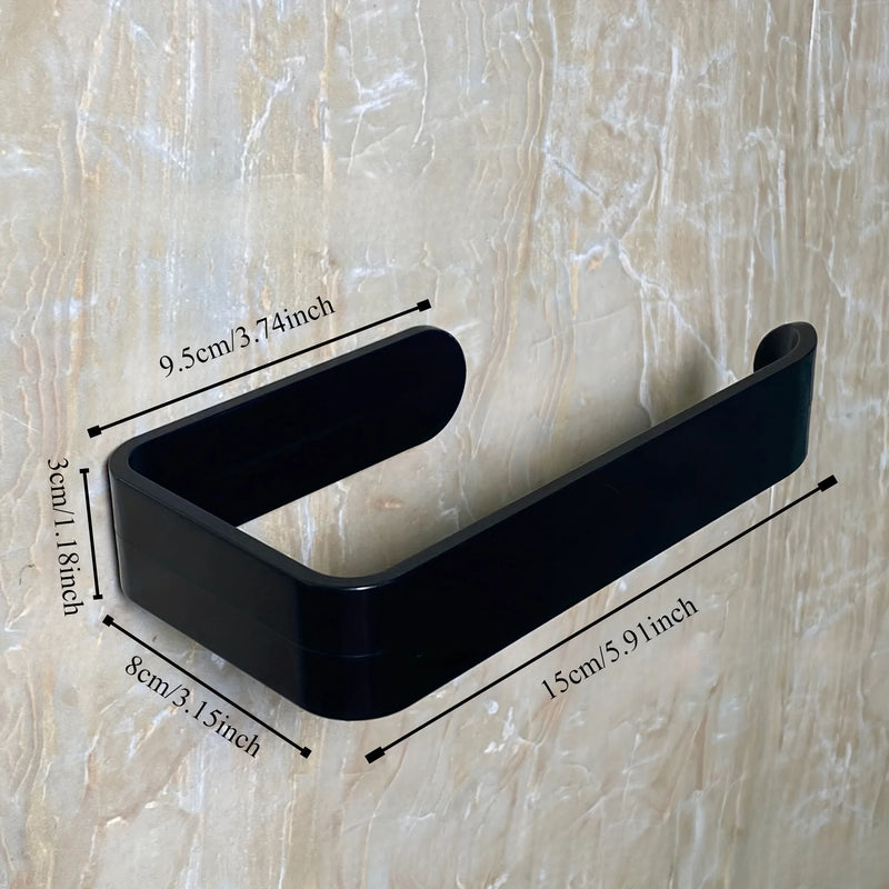 1pc Wall-Mounted Toilet Paper Holder - No Drilling Required, Space-Saving Bathroom Towel Rack & Storage Rack