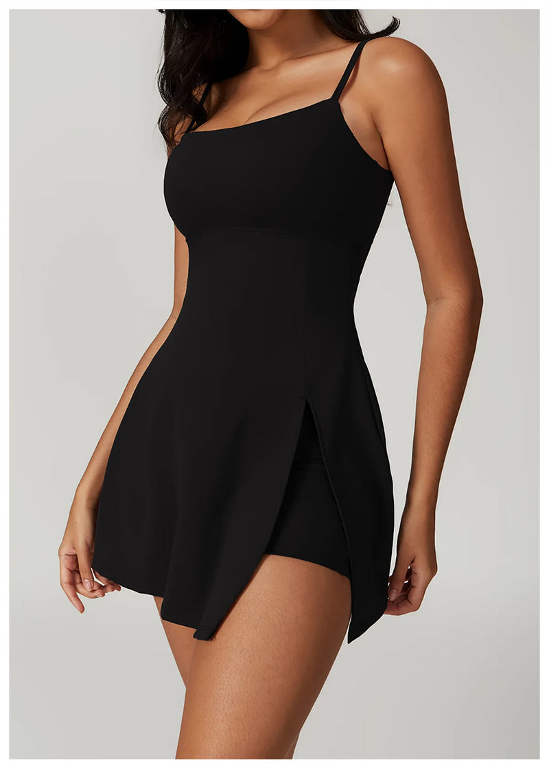 Women's Yoga Rompers Backless One Piece Tummy Control Dress Jumpsuit Padded Sports Bra Romper Fashion Fitness Sportwear