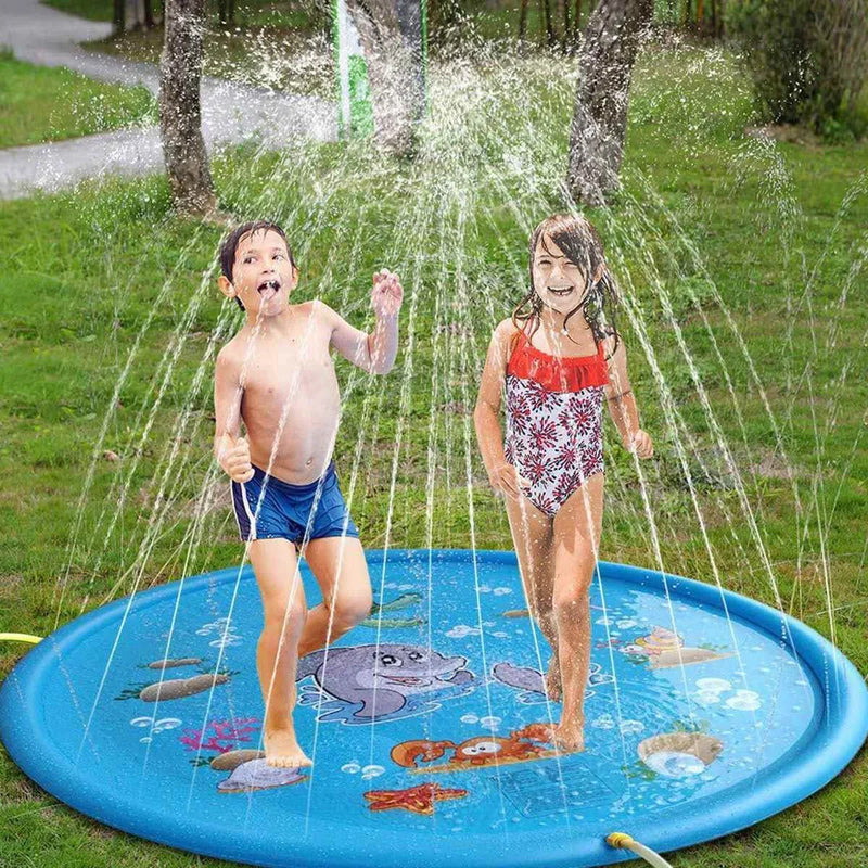 100/170cm Kids Outdoor Funny Toys Children Inflatable Round Water Splash Play Pools Playing Sprinkler Mat Yard Water Spray Pad