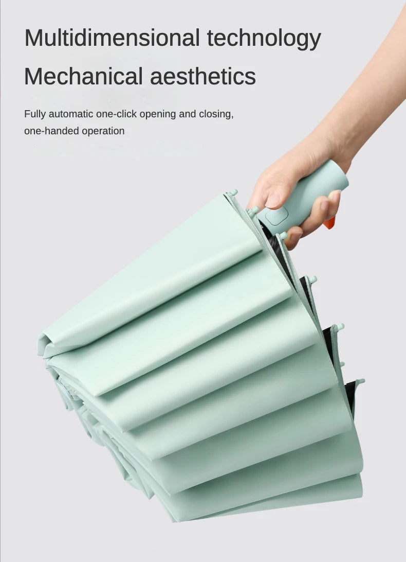 Windproof Strong Automatic Folding Umbrella 72 Reinforced Fiberglass Ribs, UV 50+ Sun & Rain Protection Umbrellas for Men Women