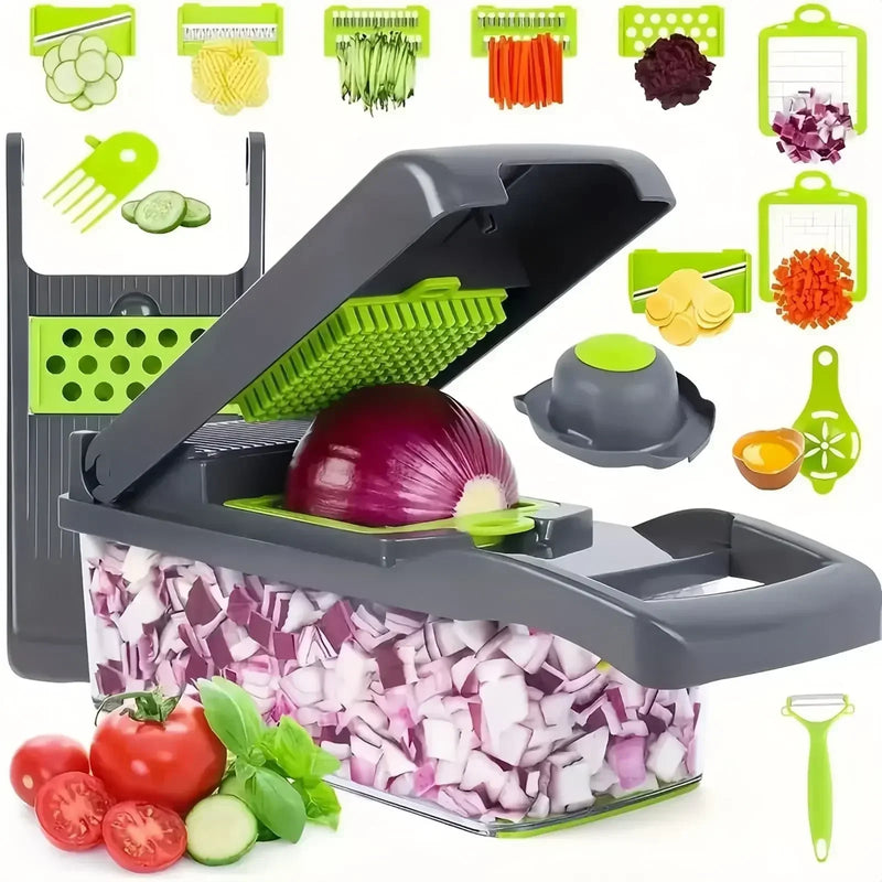 14/16 in 1 Handle Multifunctional Vegetable Chopper Food Grate Food Chopper Vegetable Slicer Dicer Cut Kitchen Items cocina