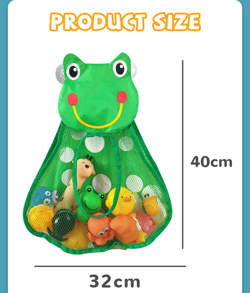 Baby Bath Toys Cute Duck Frog Mesh Net Toy Storage Bag Strong Suction Cups Bath Game Bag Bathroom Organizer Water Toys for Kids