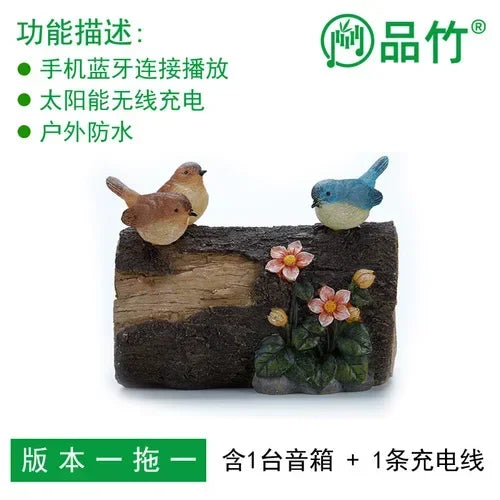 Solar wireless Bluetooth speaker outdoor waterproof sound garden villa sound imitation stone lawn speaker