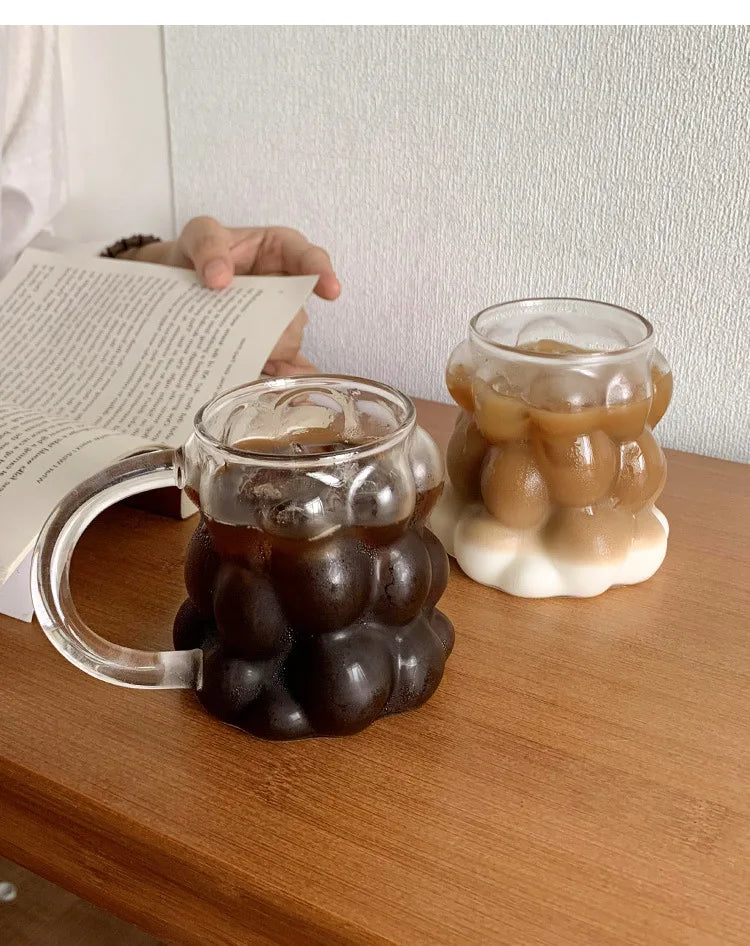 350/400ml Clear Heat Resistant Glass Coffee Mug Glass Latte Cup Milk Water Cocktail Glass Cup Dropshipping Small Niche Design