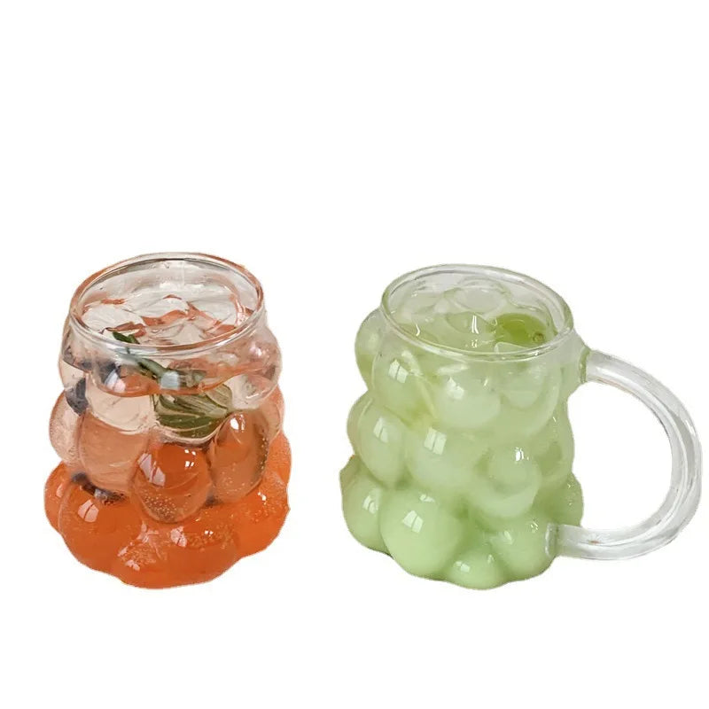350/400ml Clear Heat Resistant Glass Coffee Mug Glass Latte Cup Milk Water Cocktail Glass Cup Dropshipping Small Niche Design