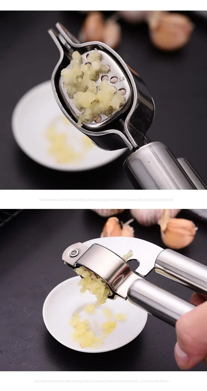 1pc Stainless Steel Garlic Press Household Garlic Garlic Press Manual Garlic Press Creative Kitchen Tools