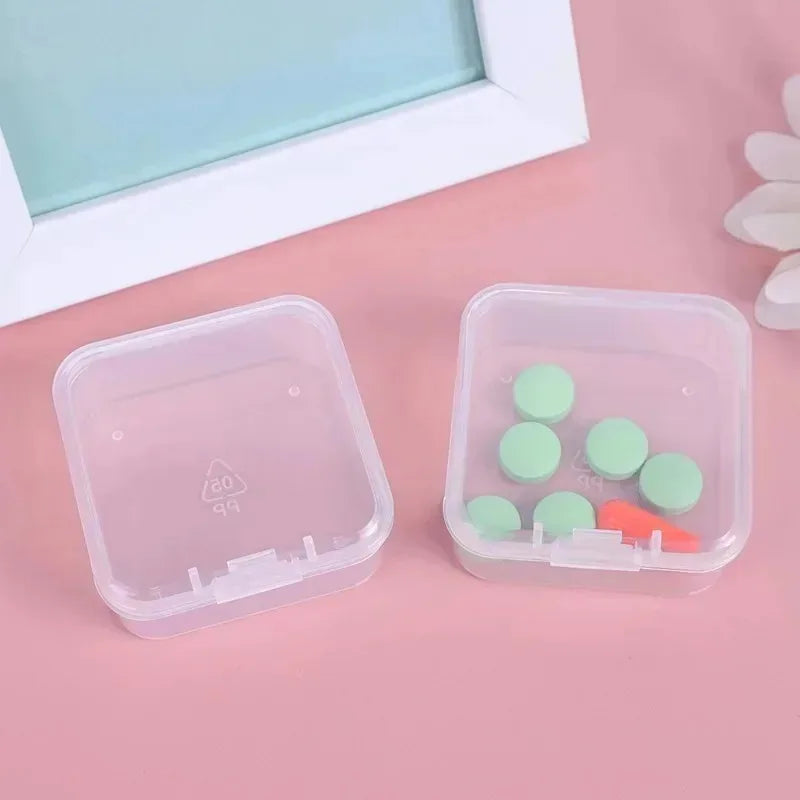60/6PCS Mini Storage Box Transparent Square Plastic Box Earrings Jewelry Packaging Storage Small Square Box Jewelry Organizer