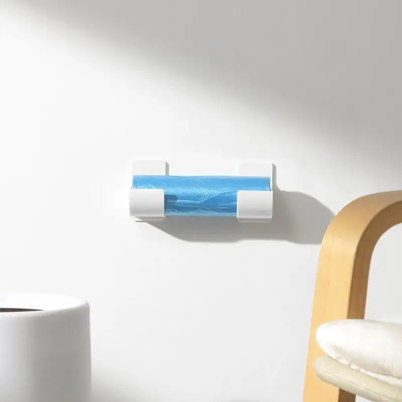 Wall Mounted Organizer No Hole Storage Tray Kitchen Shelf Cling Film Trash Bag Organizer Cabinet Refrigerator Side Storage Shelf