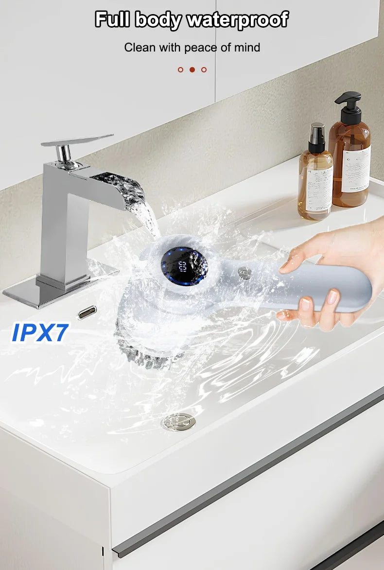 USB Electric Rotary Scrubber Cleaning Brush,With 5 Brush Head Electric cleaning brush,For ,Kitchen,Bathtub Tile Scrubber