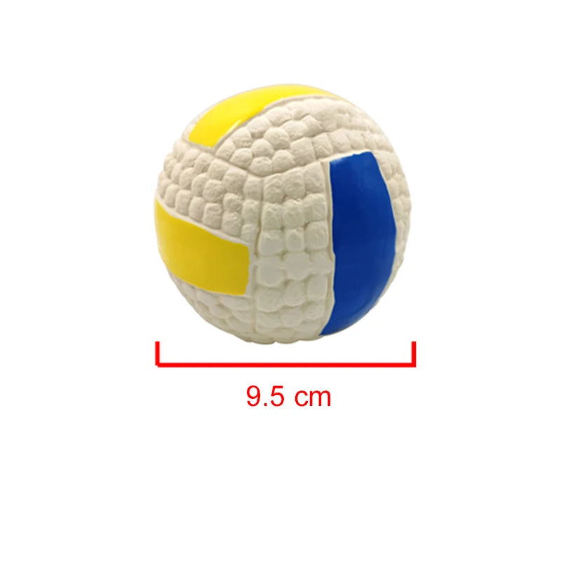 Soft Pet Ball Squeaky Toy For Small Large Dog Rugby Tennis Volleyball Football Basketball Latex Tooth Cleaning Training Toys