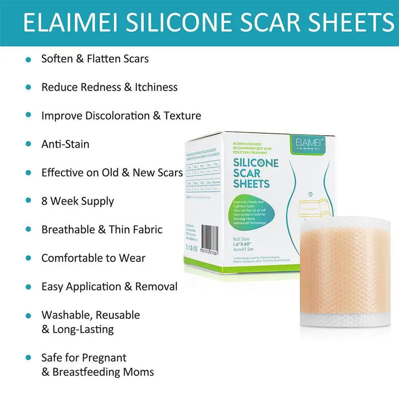 150cm Silicone Gel Scar Sheet Patch Treatment Removal Tape Acne Trauma Burn Scar Cover Skin Repair Section Ear Beauty