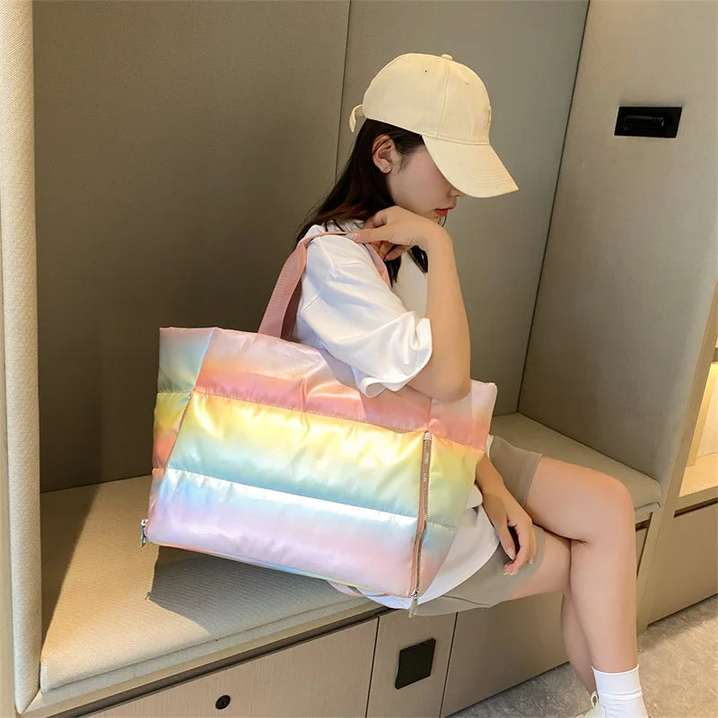 Yoga Mat Bag Women Gym Bag Tote Fitness Sports Large Capacity Travel Shoulder Bag Zipper Storage Bags Winter Ladies Wet Dry Pack