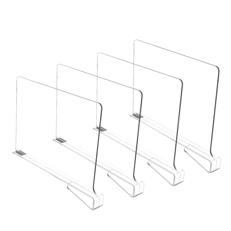 8/6/4/2pcs Transparent Closet Shelf for Wardrobe Organizer Cloth Divider Cupboard Bookcase Divider Baffle