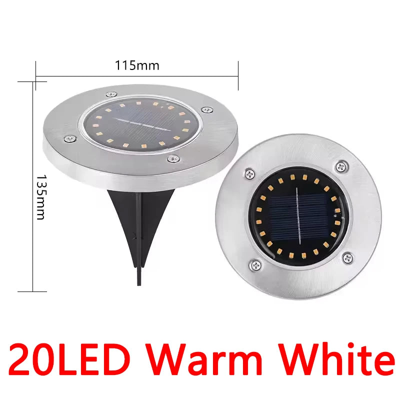 1/4/8Pack Solar Lights Outdoor 8/20LEDs Disk Underground Lamp Spotlight Buried Solar Light for Home Garden Lawn Yard Decoration