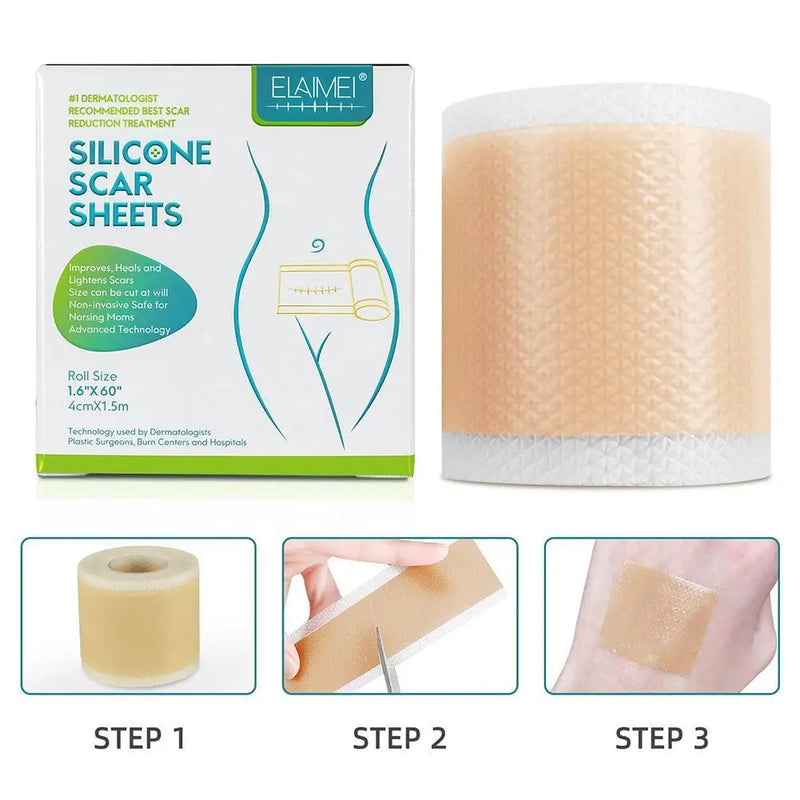 150cm Silicone Gel Scar Sheet Patch Treatment Removal Tape Acne Trauma Burn Scar Cover Skin Repair Section Ear Beauty