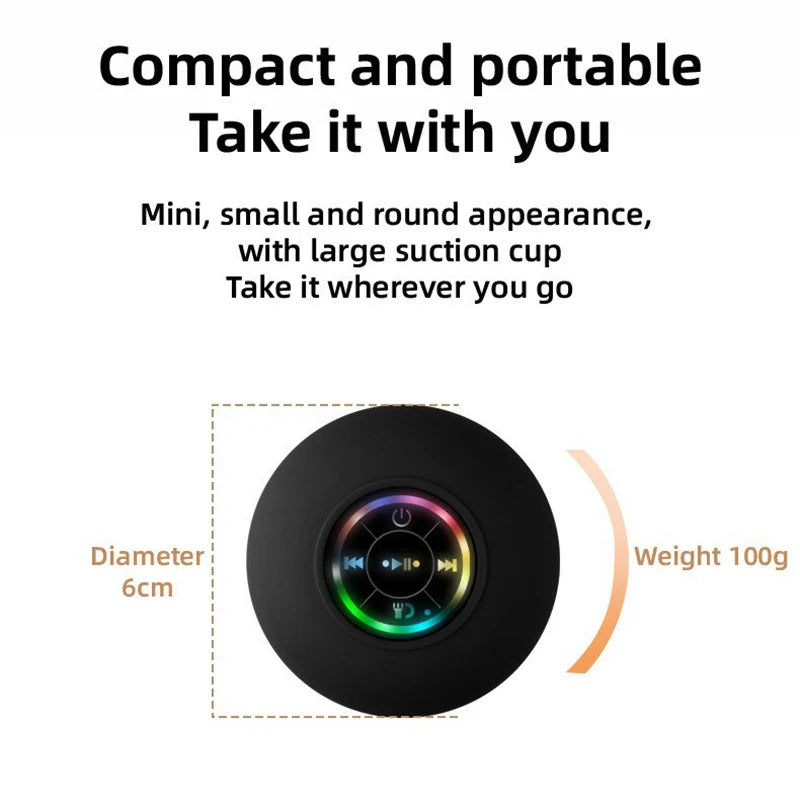Xiaomi Portable Wireless Bluetooth Speaker LED IPX4 Waterproof Loudspeaker Outdoor Bathroom Large Suction Cup Stereo Sound Box
